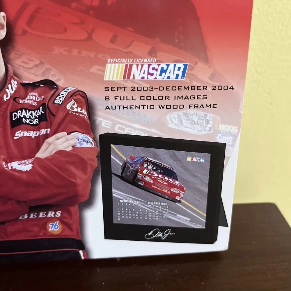 #8 Dale Earnhardt Jr 16 Month Wooden Desk Frame Calendar 2003 Original Box